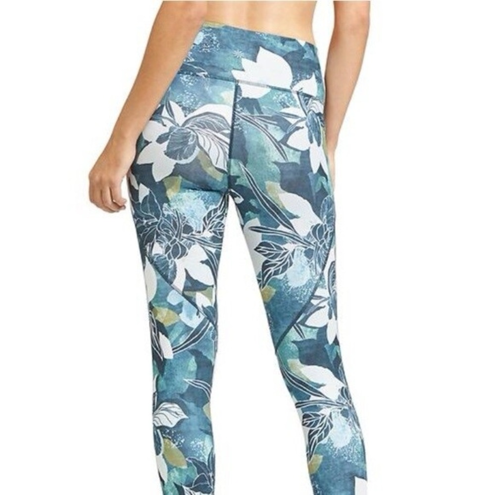 Athleta Floral Leggings XL Workout Yoga High Rise Mesh Chaturanga 7/8 Tight - Picture 5 of 13
